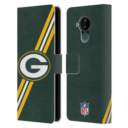 NFL Green Bay Packers Logo Stripes Leather Book Wallet Case Cover For Nokia C30