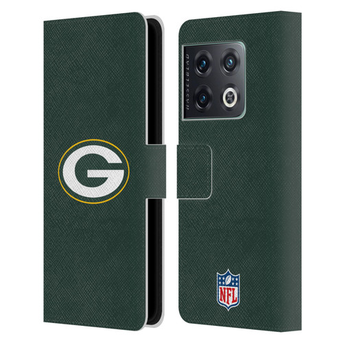NFL Green Bay Packers Logo Plain Leather Book Wallet Case Cover For OnePlus 10 Pro