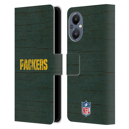 NFL Green Bay Packers Logo Distressed Look Leather Book Wallet Case Cover For OnePlus Nord N20 5G