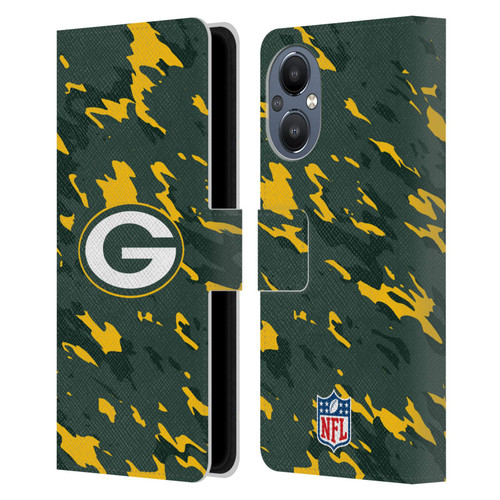 NFL Green Bay Packers Logo Camou Leather Book Wallet Case Cover For OnePlus Nord N20 5G