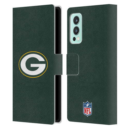 NFL Green Bay Packers Logo Plain Leather Book Wallet Case Cover For OnePlus Nord 2 5G