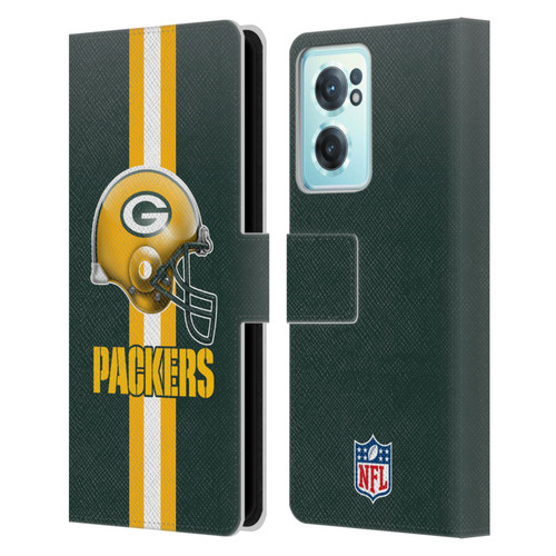 NFL Green Bay Packers Logo Helmet Leather Book Wallet Case Cover For OnePlus Nord CE 2 5G