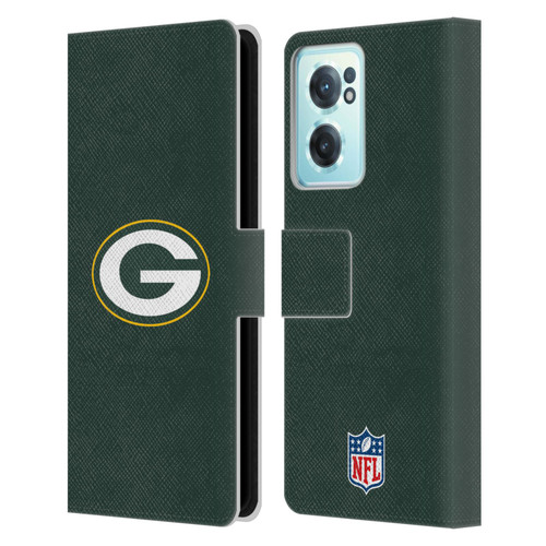 NFL Green Bay Packers Logo Plain Leather Book Wallet Case Cover For OnePlus Nord CE 2 5G