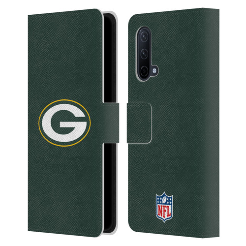 NFL Green Bay Packers Logo Plain Leather Book Wallet Case Cover For OnePlus Nord CE 5G