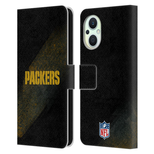 NFL Green Bay Packers Logo Blur Leather Book Wallet Case Cover For OPPO Reno8 Lite