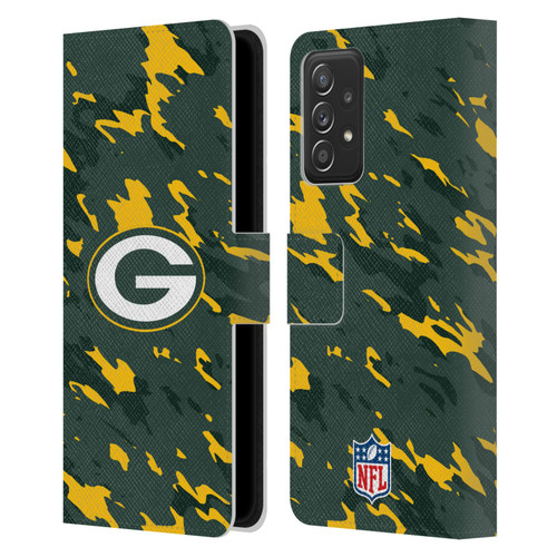 NFL Green Bay Packers Logo Camou Leather Book Wallet Case Cover For Samsung Galaxy A53 5G (2022)