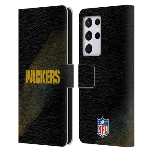 NFL Green Bay Packers Logo Blur Leather Book Wallet Case Cover For Samsung Galaxy S21 Ultra 5G