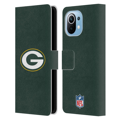 NFL Green Bay Packers Logo Plain Leather Book Wallet Case Cover For Xiaomi Mi 11