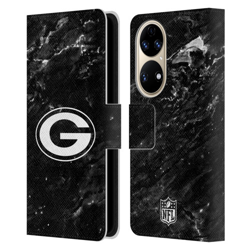 NFL Green Bay Packers Artwork Marble Leather Book Wallet Case Cover For Huawei P50