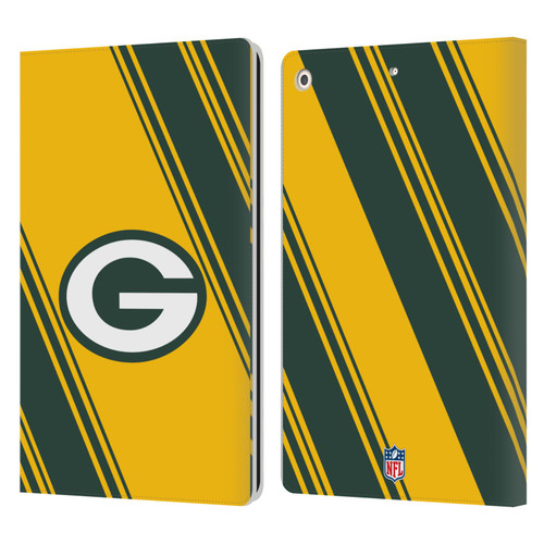 NFL Green Bay Packers Artwork Stripes Leather Book Wallet Case Cover For Apple iPad 10.2 2019/2020/2021
