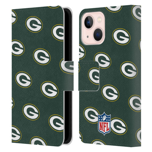 NFL Green Bay Packers Artwork Patterns Leather Book Wallet Case Cover For Apple iPhone 13 Mini