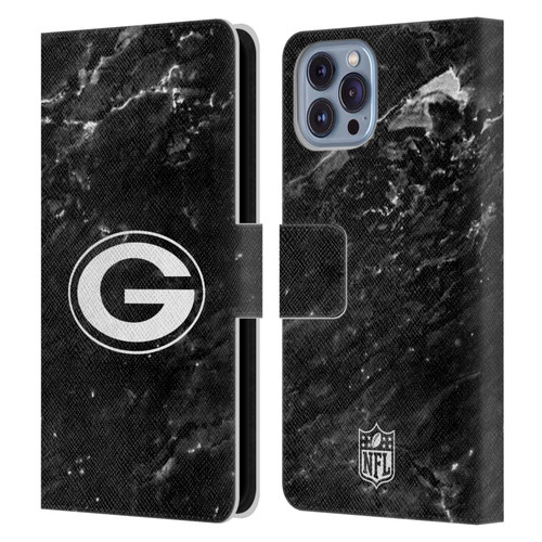NFL Green Bay Packers Artwork Marble Leather Book Wallet Case Cover For Apple iPhone 14
