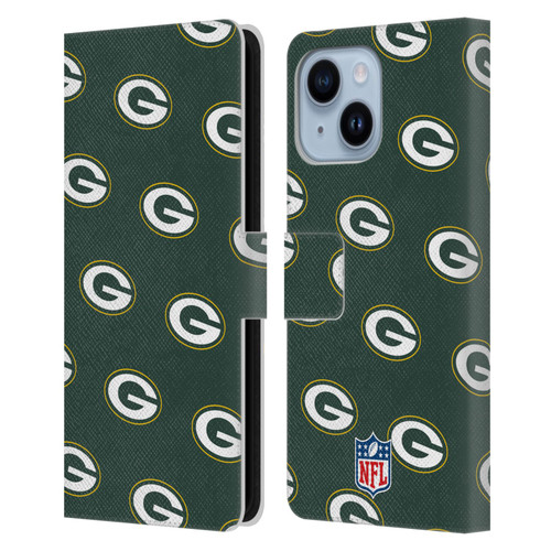 NFL Green Bay Packers Artwork Patterns Leather Book Wallet Case Cover For Apple iPhone 14 Plus