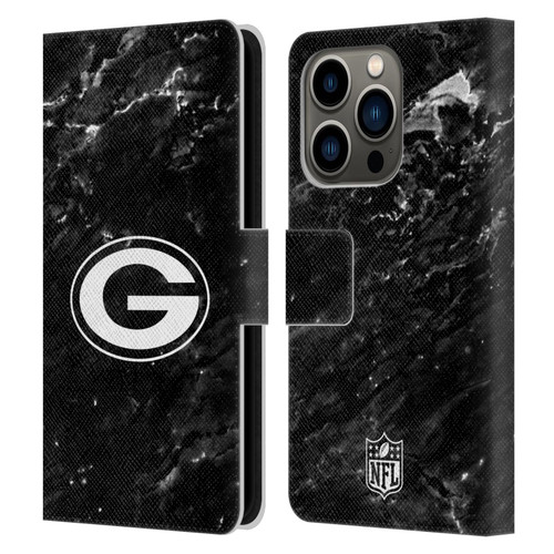 NFL Green Bay Packers Artwork Marble Leather Book Wallet Case Cover For Apple iPhone 14 Pro
