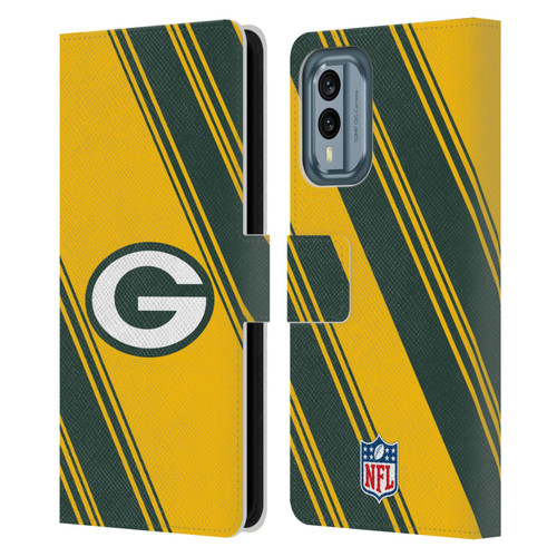 NFL Green Bay Packers Artwork Stripes Leather Book Wallet Case Cover For Nokia X30
