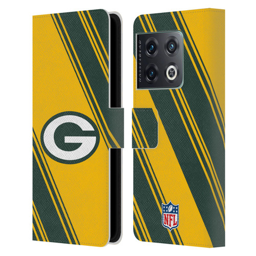 NFL Green Bay Packers Artwork Stripes Leather Book Wallet Case Cover For OnePlus 10 Pro