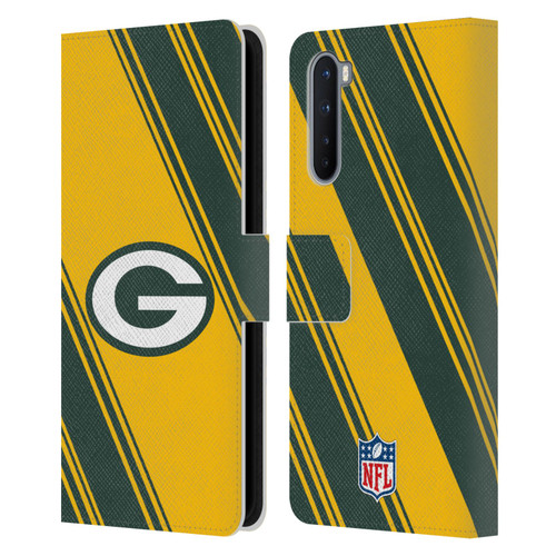NFL Green Bay Packers Artwork Stripes Leather Book Wallet Case Cover For OnePlus Nord 5G