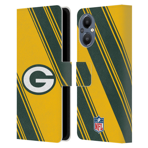 NFL Green Bay Packers Artwork Stripes Leather Book Wallet Case Cover For OnePlus Nord N20 5G