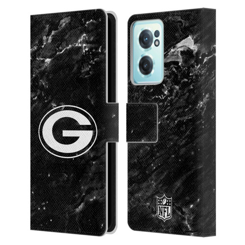 NFL Green Bay Packers Artwork Marble Leather Book Wallet Case Cover For OnePlus Nord CE 2 5G