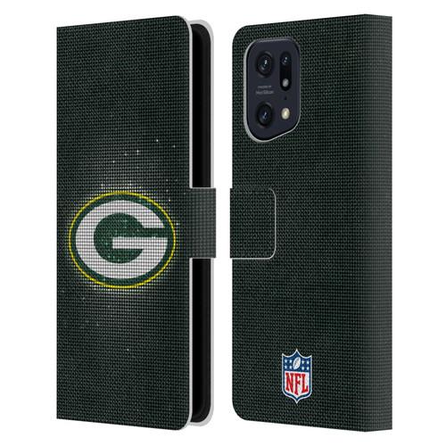 NFL Green Bay Packers Artwork LED Leather Book Wallet Case Cover For OPPO Find X5