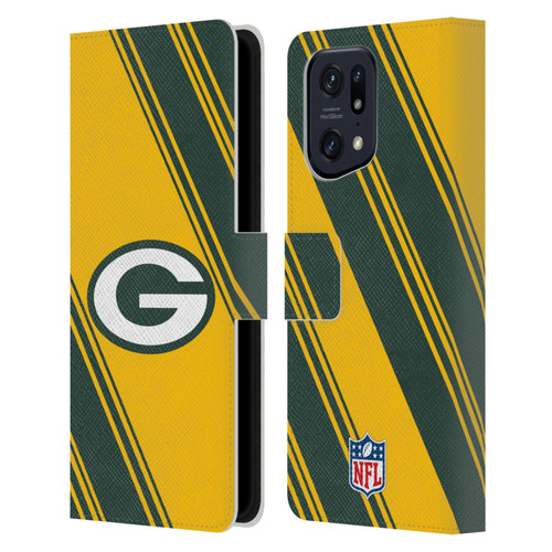 NFL Green Bay Packers Artwork Stripes Leather Book Wallet Case Cover For OPPO Find X5 Pro