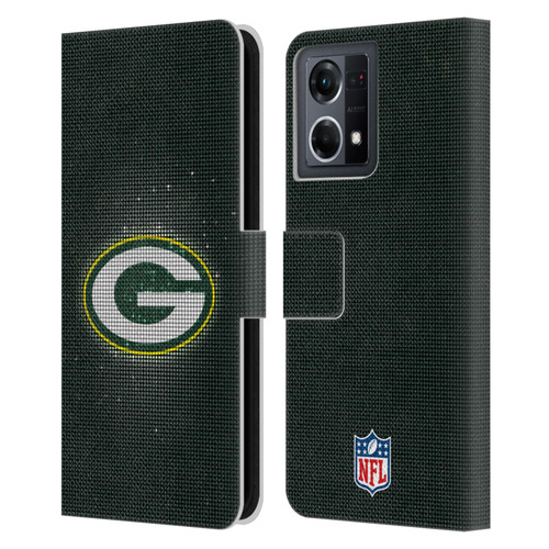 NFL Green Bay Packers Artwork LED Leather Book Wallet Case Cover For OPPO Reno8 4G