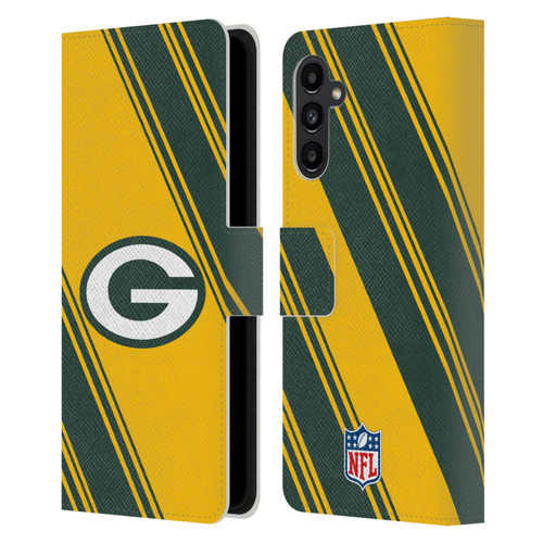 NFL Green Bay Packers Artwork Stripes Leather Book Wallet Case Cover For Samsung Galaxy A13 5G (2021)