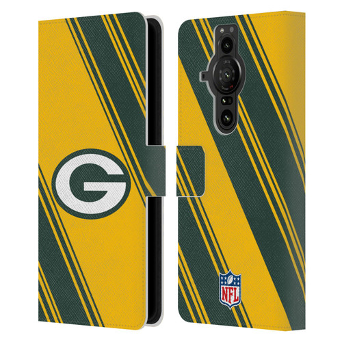 NFL Green Bay Packers Artwork Stripes Leather Book Wallet Case Cover For Sony Xperia Pro-I