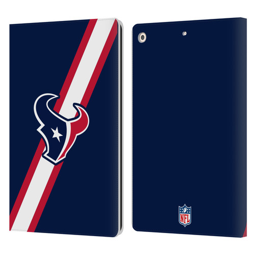 NFL Houston Texans Logo Stripes Leather Book Wallet Case Cover For Apple iPad 10.2 2019/2020/2021