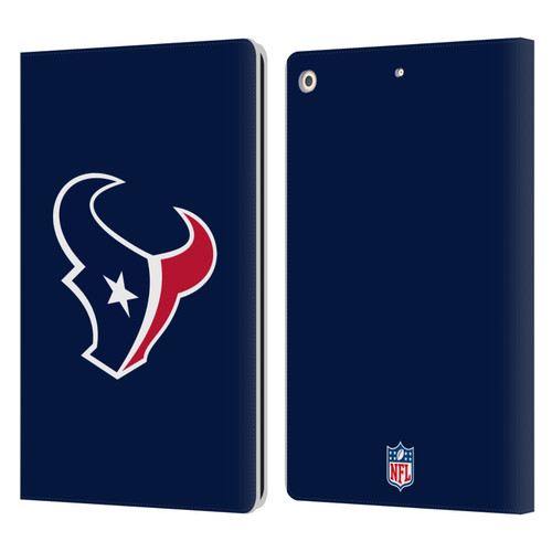 NFL Houston Texans Logo Plain Leather Book Wallet Case Cover For Apple iPad 10.2 2019/2020/2021