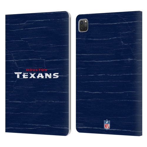 NFL Houston Texans Logo Distressed Look Leather Book Wallet Case Cover For Apple iPad Pro 11 2020 / 2021 / 2022