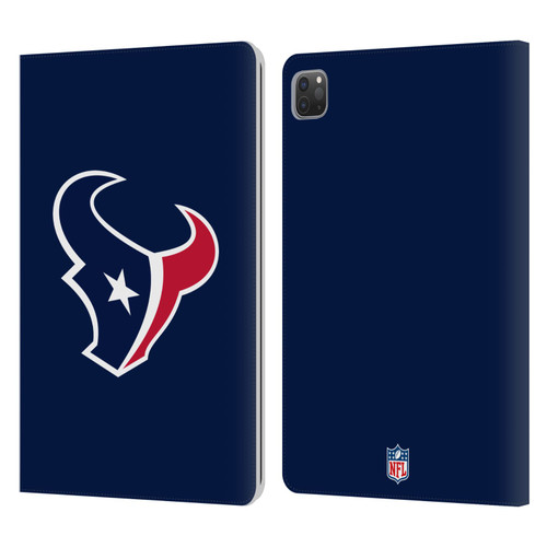 NFL Houston Texans Logo Plain Leather Book Wallet Case Cover For Apple iPad Pro 11 2020 / 2021 / 2022