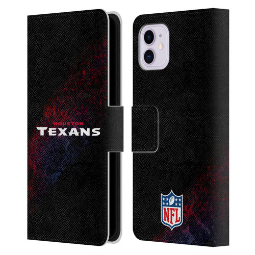 NFL Houston Texans Logo Blur Leather Book Wallet Case Cover For Apple iPhone 11