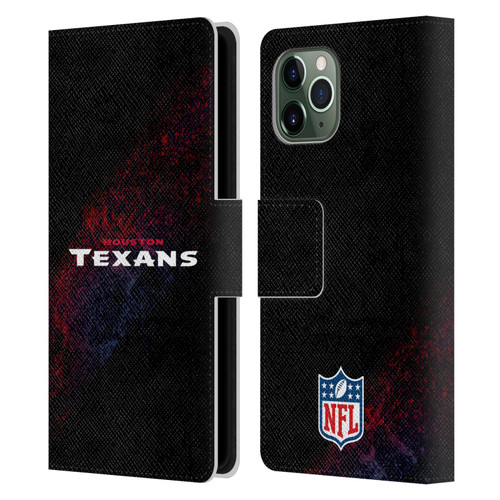 NFL Houston Texans Logo Blur Leather Book Wallet Case Cover For Apple iPhone 11 Pro