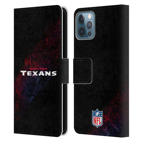 NFL Houston Texans Logo Blur Leather Book Wallet Case Cover For Apple iPhone 12 / iPhone 12 Pro