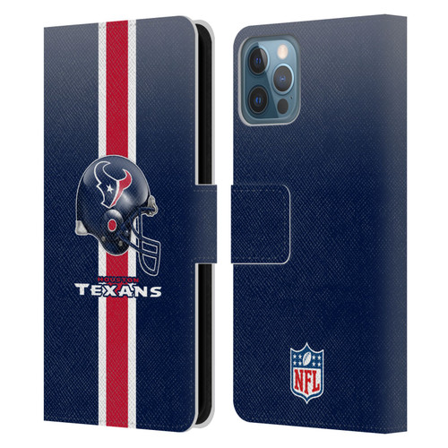 NFL Houston Texans Logo Helmet Leather Book Wallet Case Cover For Apple iPhone 12 / iPhone 12 Pro