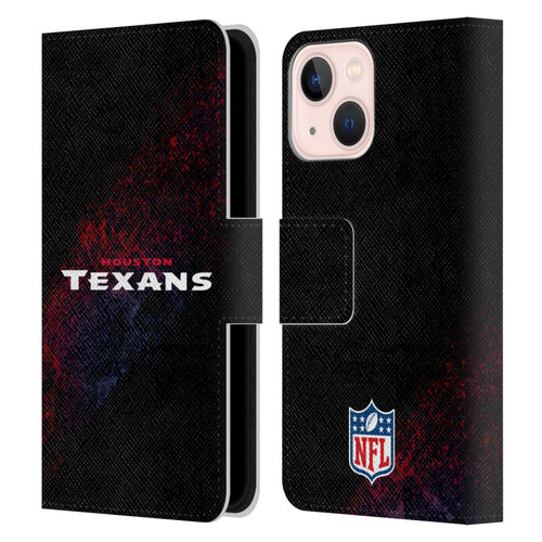 NFL Houston Texans Logo Blur Leather Book Wallet Case Cover For Apple iPhone 13 Mini