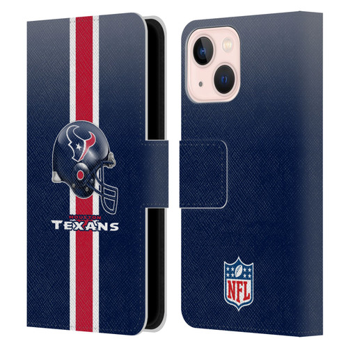 NFL Houston Texans Logo Helmet Leather Book Wallet Case Cover For Apple iPhone 13 Mini