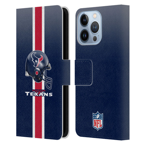 NFL Houston Texans Logo Helmet Leather Book Wallet Case Cover For Apple iPhone 13 Pro