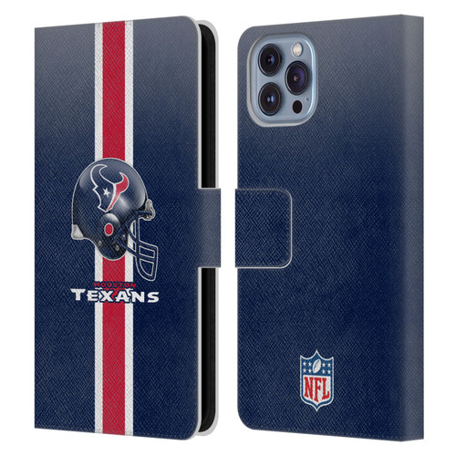 NFL Houston Texans Logo Helmet Leather Book Wallet Case Cover For Apple iPhone 14