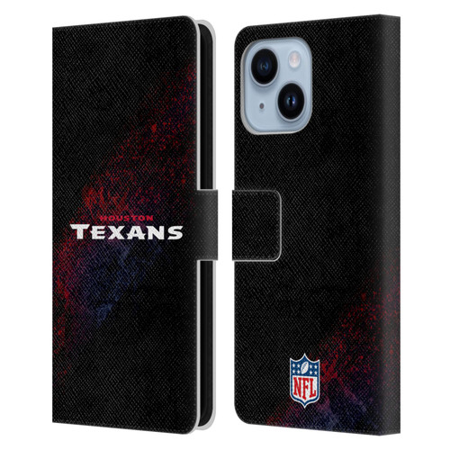 NFL Houston Texans Logo Blur Leather Book Wallet Case Cover For Apple iPhone 14 Plus