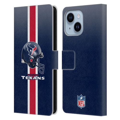 NFL Houston Texans Logo Helmet Leather Book Wallet Case Cover For Apple iPhone 14 Plus