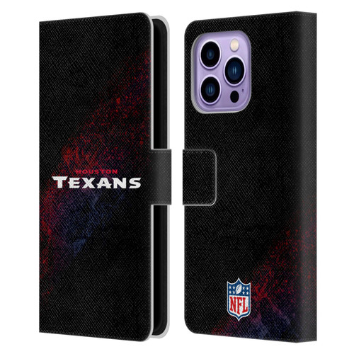 NFL Houston Texans Logo Blur Leather Book Wallet Case Cover For Apple iPhone 14 Pro Max