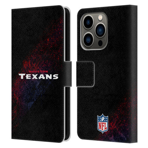 NFL Houston Texans Logo Blur Leather Book Wallet Case Cover For Apple iPhone 14 Pro