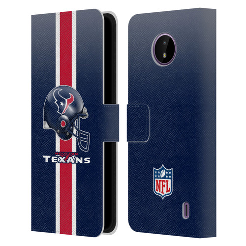 NFL Houston Texans Logo Helmet Leather Book Wallet Case Cover For Nokia C10 / C20
