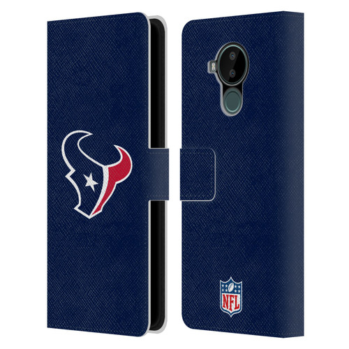 NFL Houston Texans Logo Plain Leather Book Wallet Case Cover For Nokia C30