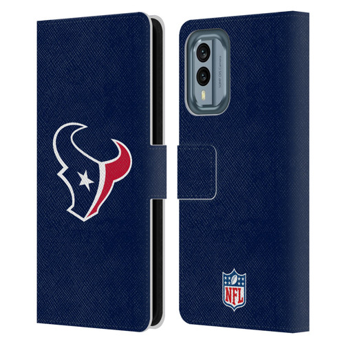 NFL Houston Texans Logo Plain Leather Book Wallet Case Cover For Nokia X30