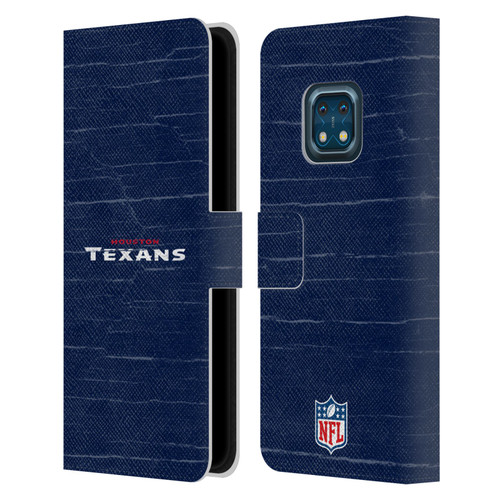 NFL Houston Texans Logo Distressed Look Leather Book Wallet Case Cover For Nokia XR20