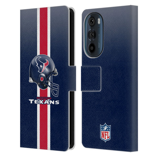 NFL Houston Texans Logo Helmet Leather Book Wallet Case Cover For Motorola Edge 30