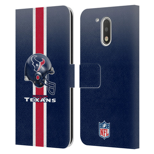 NFL Houston Texans Logo Helmet Leather Book Wallet Case Cover For Motorola Moto G41